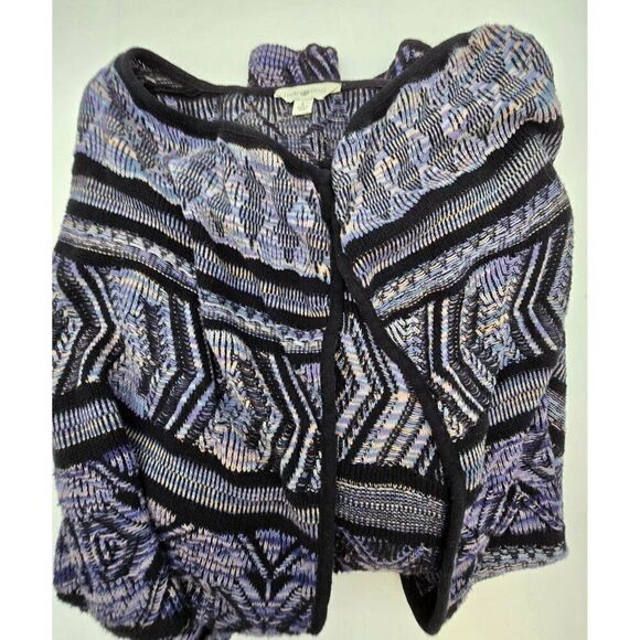 Lucky Lotus Womens Multicolor Patterned Cardigan Sweater Size L - Picture 6 of 8